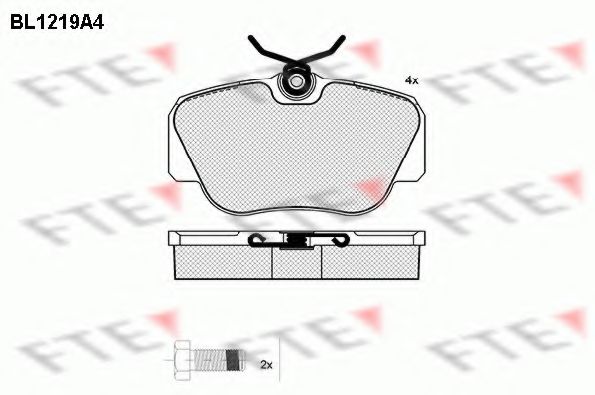 Комплект тормозных колодок, дисковый тормоз FTE BL1219A4