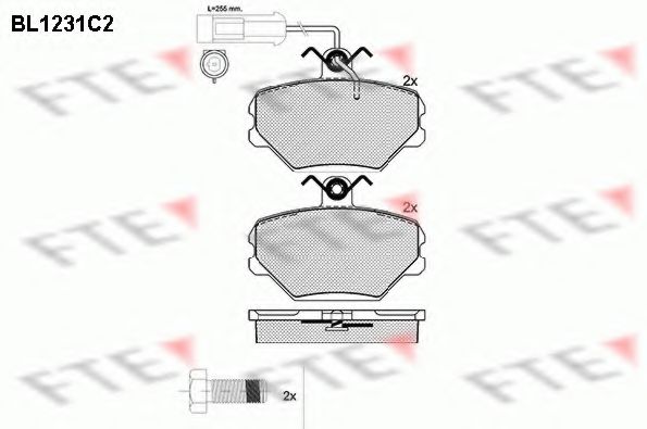 Комплект тормозных колодок, дисковый тормоз FTE BL1231C2