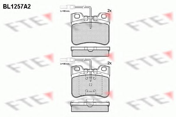 Комплект тормозных колодок, дисковый тормоз FTE BL1257A2