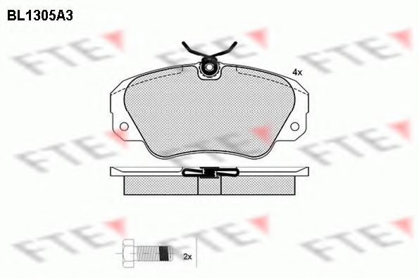 Комплект тормозных колодок, дисковый тормоз FTE BL1305A3