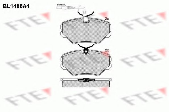 Комплект тормозных колодок, дисковый тормоз FTE BL1486A4