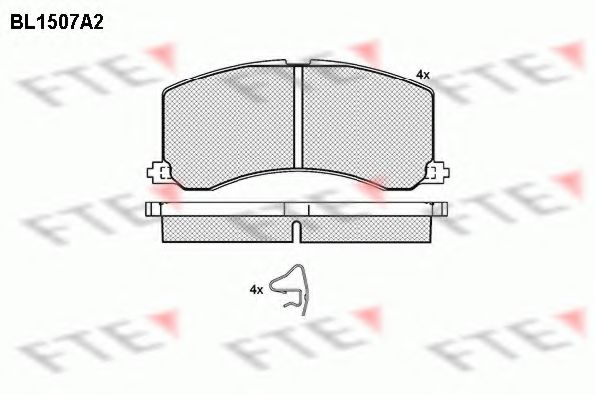 Комплект тормозных колодок, дисковый тормоз FTE BL1507A2