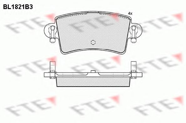 Комплект тормозных колодок, дисковый тормоз FTE BL1821B3