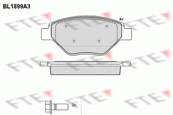 Комплект тормозных колодок, дисковый тормоз FTE BL1899A3