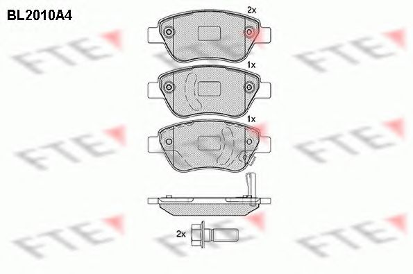 Комплект тормозных колодок, дисковый тормоз FTE BL2010A4