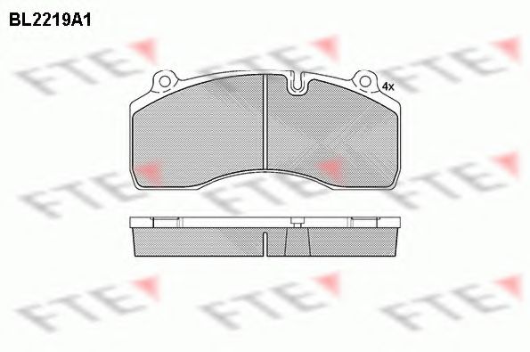 Комплект тормозных колодок, дисковый тормоз FTE BL2219A1