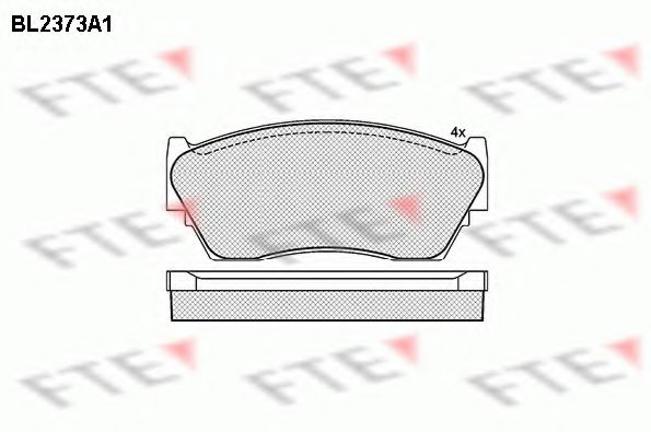 Комплект тормозных колодок, дисковый тормоз FTE BL2373A1