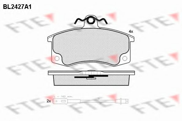 Комплект тормозных колодок, дисковый тормоз FTE BL2427A1