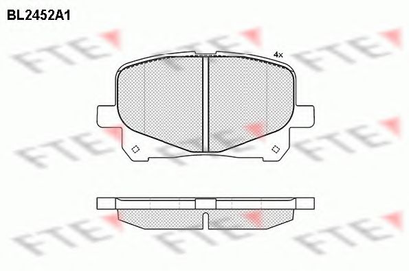 Комплект тормозных колодок, дисковый тормоз FTE BL2452A1