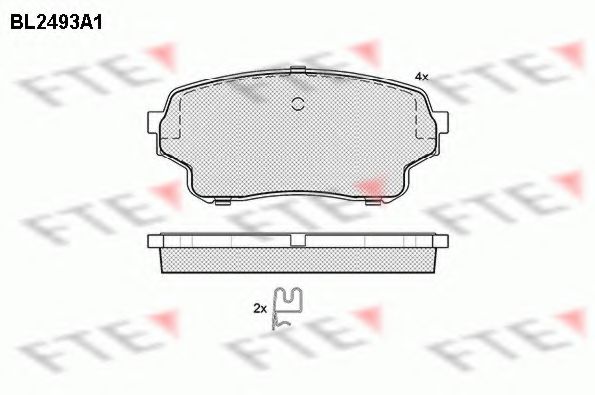 Комплект тормозных колодок, дисковый тормоз FTE BL2493A1