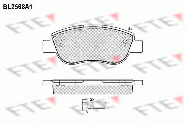 Комплект тормозных колодок, дисковый тормоз FTE BL2568A1