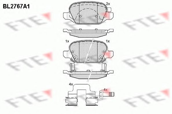 Комплект тормозных колодок, дисковый тормоз FTE BL2767A1