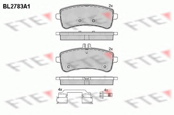 Комплект тормозных колодок, дисковый тормоз FTE BL2783A1