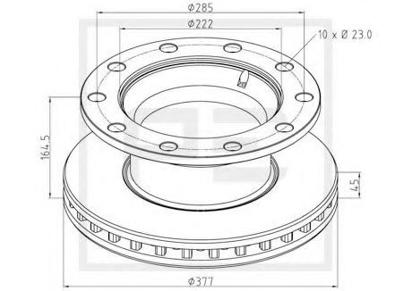 Тормозной диск PE Automotive 046.376-00A