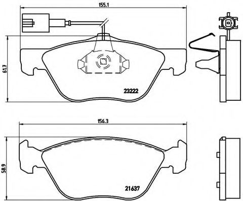 Комплект тормозных колодок, дисковый тормоз BREMBO P 23 116