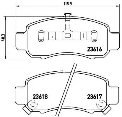 Комплект тормозных колодок, дисковый тормоз BREMBO P 28 033