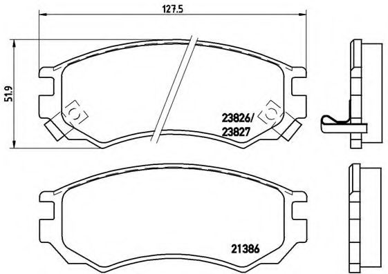 Комплект тормозных колодок, дисковый тормоз BREMBO 23826