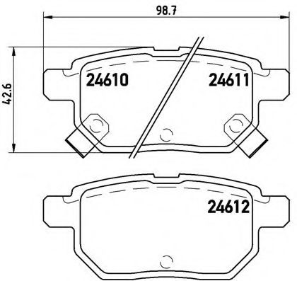 Комплект тормозных колодок, дисковый тормоз BREMBO P 83 083