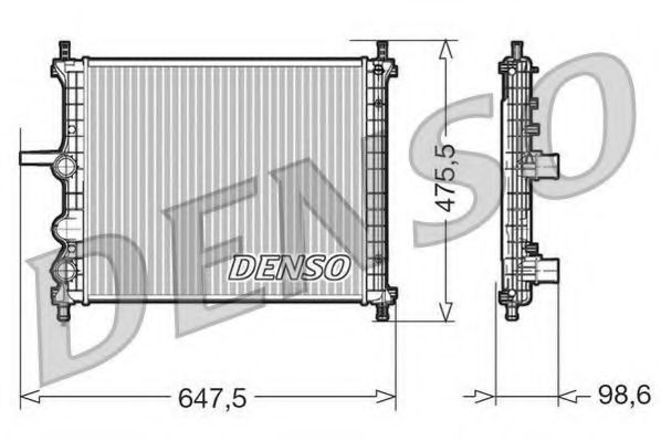 Радиатор, охлаждение двигателя DENSO DRM09038