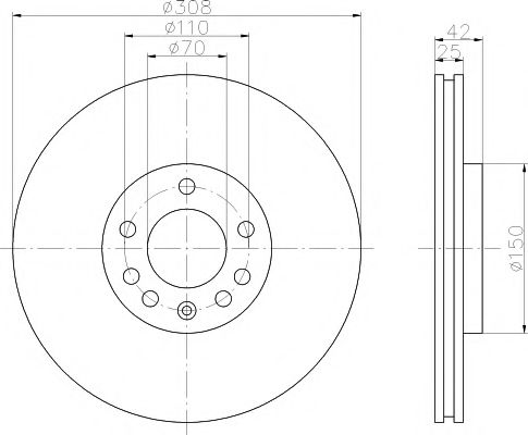 Комплект тормозов, дисковый тормозной механизм MINTEX 23832