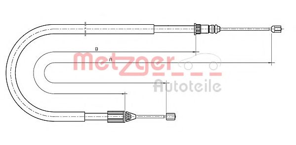 Трос, стояночная тормозная система METZGER 10.6698