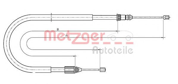 Трос, стояночная тормозная система METZGER 10.6699