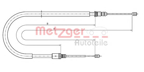 Трос, стояночная тормозная система METZGER 10.6791