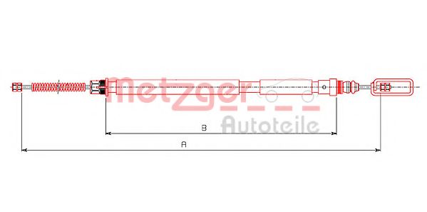 Трос, стояночная тормозная система METZGER 491.4