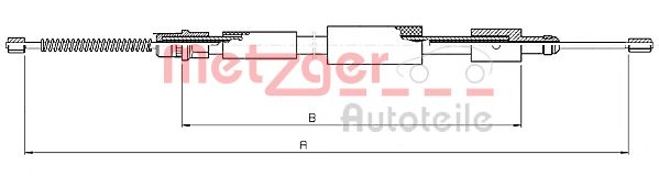 Трос, стояночная тормозная система METZGER 10.6027