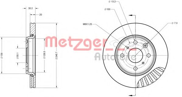 Тормозной диск METZGER 6110059