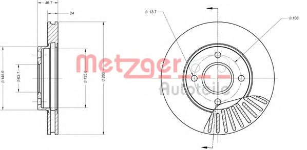 Тормозной диск METZGER 6110109