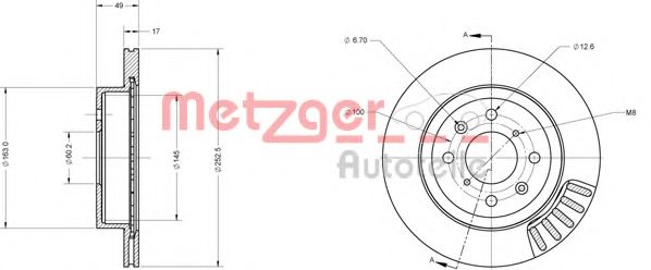 Тормозной диск METZGER 6110245