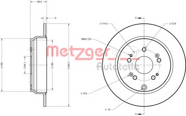 Тормозной диск METZGER 6110265