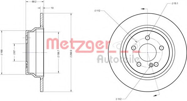 Тормозной диск METZGER 6110274