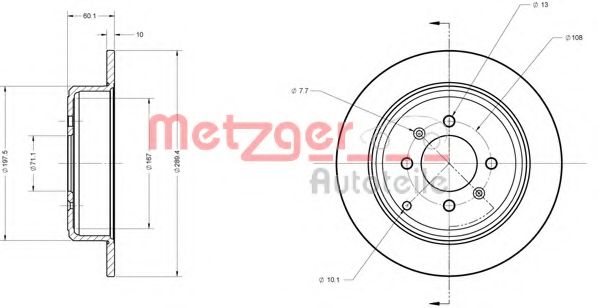 Тормозной диск METZGER 6110340