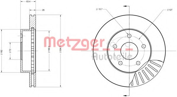 Тормозной диск METZGER 6110364