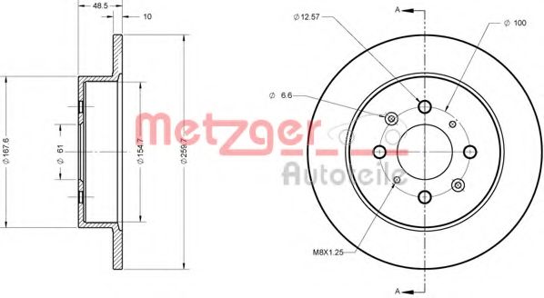 Тормозной диск METZGER 6110400