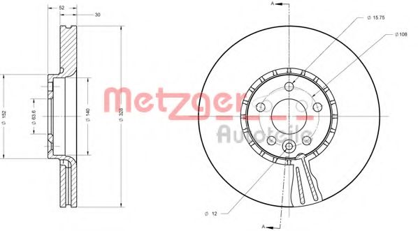 Тормозной диск METZGER 6110575
