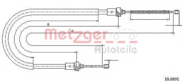 Трос, стояночная тормозная система METZGER 10.6891