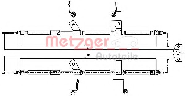 Трос, стояночная тормозная система METZGER 11.5779