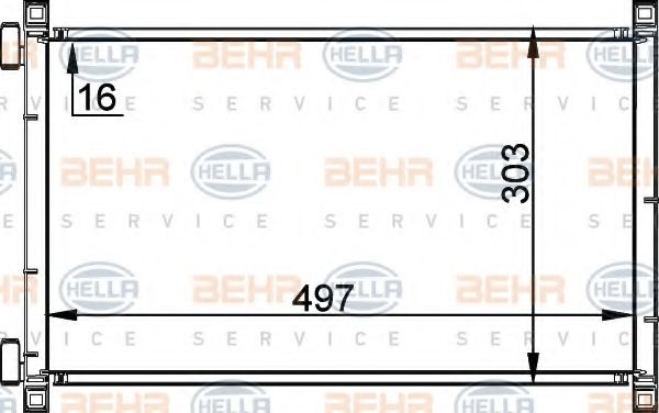 Конденсатор, кондиционер BEHR HELLA SERVICE 8FC 351 038-321