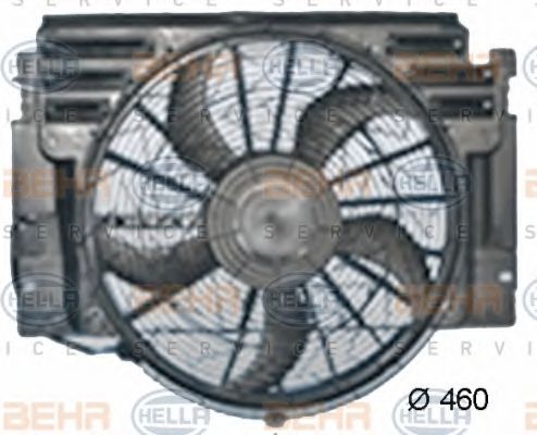 Вентилятор, конденсатор кондиционера BEHR HELLA SERVICE 8EW 351 040-661