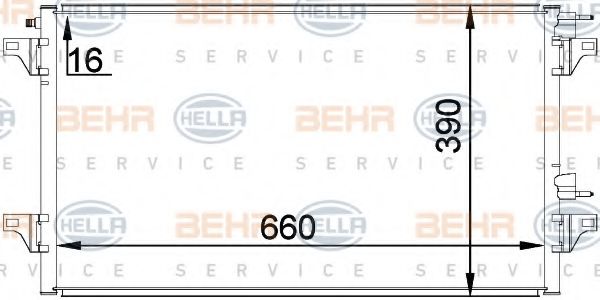 Конденсатор, кондиционер BEHR HELLA SERVICE 8FC 351 300-344