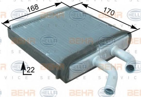 Теплообменник, отопление салона BEHR HELLA SERVICE 8FH 351 315-291