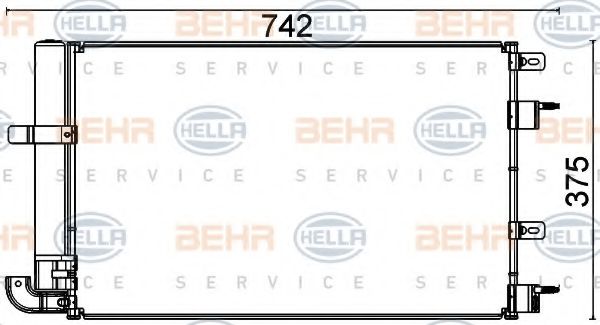 Конденсатор, кондиционер BEHR HELLA SERVICE 8FC 351 318-601