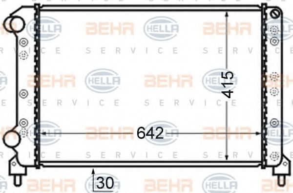 Радиатор, охлаждение двигателя BEHR HELLA SERVICE 8MK 376 724-791