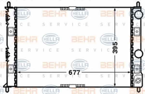 Радиатор, охлаждение двигателя BEHR HELLA SERVICE 8MK 376 766-551