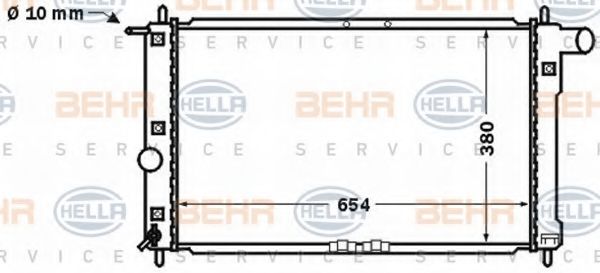 Радиатор, охлаждение двигателя BEHR HELLA SERVICE 8MK 376 767-191