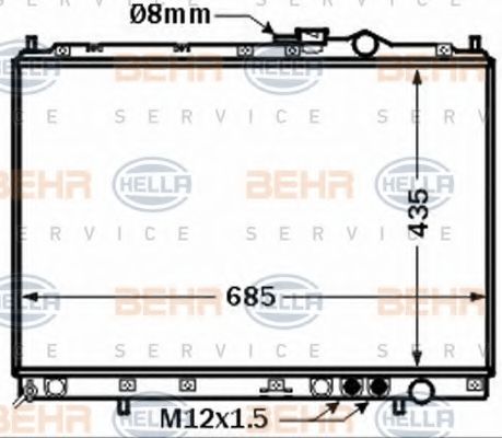 Радиатор, охлаждение двигателя BEHR HELLA SERVICE 8MK 376 769-221