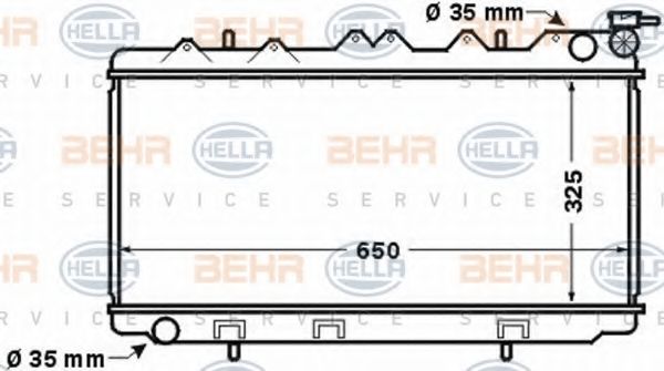 Радиатор, охлаждение двигателя BEHR HELLA SERVICE 8MK 376 770-461